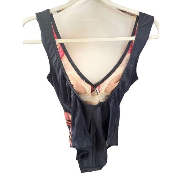 Unbranded Gorgeous One Piece Black V-Neck Bathing Suit w/ Built In Bra Size Larg - Picture 4 of 5